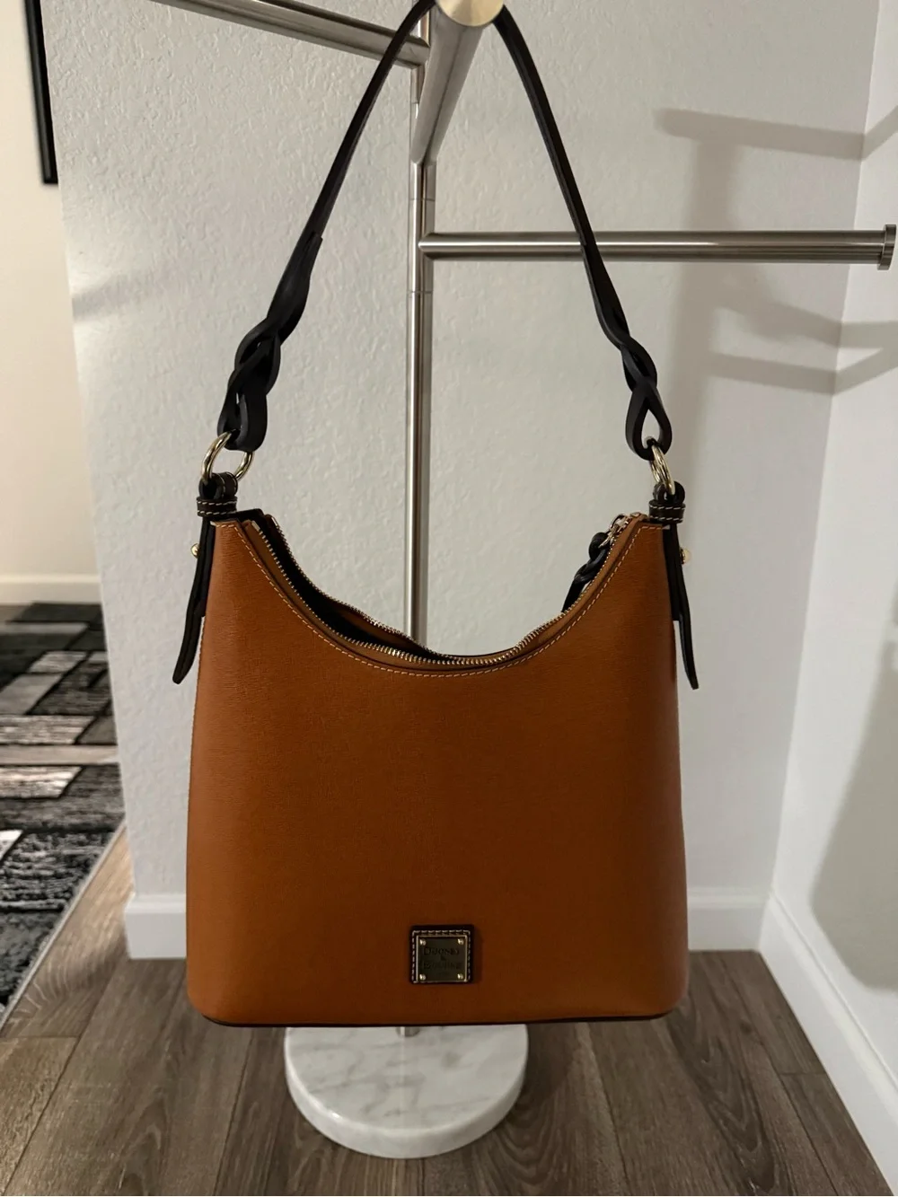 Dooney & Bourke Chestnut Brown Bryce Hobo with Dark Brown Strap with Wallet